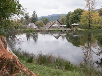 Fischteich mit Ausblick auf das Chalet 1888 | © Daniel Gollner 