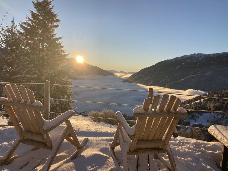 Sunrise above sea of clouds@Panorama Sauna_Strobl Alm Nockberge