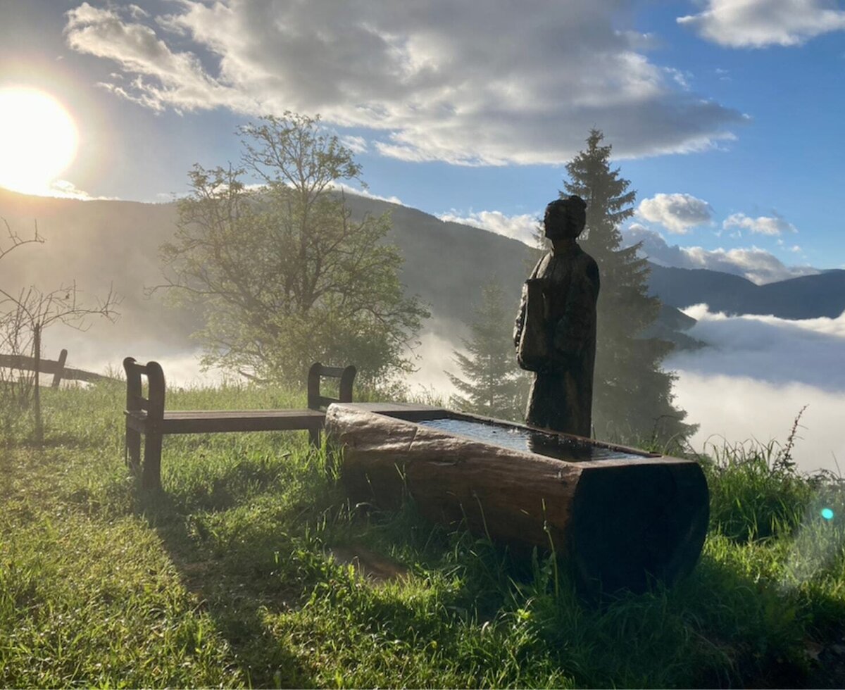 Spring water fountain@Chalet Almhaus Strobl