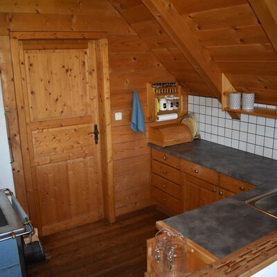 kitchen with a fridge