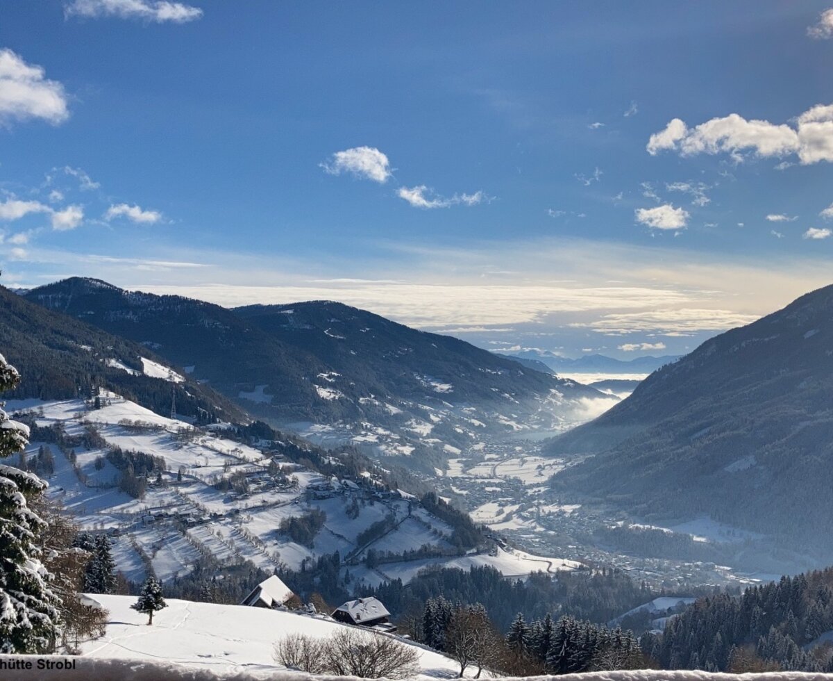 Panorama Winter@Almhütte&Almhaus Chalet Strobl