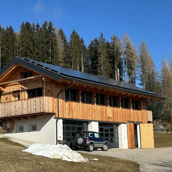 Conversion above the tractor garage into an approx. 80m² guest lounge for our farm holiday guests.
