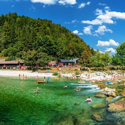 The beach on the River in Hollenstein/Ybbs