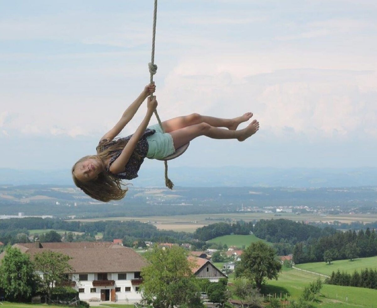 Sky swing at the country house