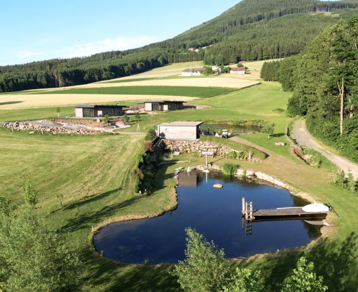 The lodges and lakes from above