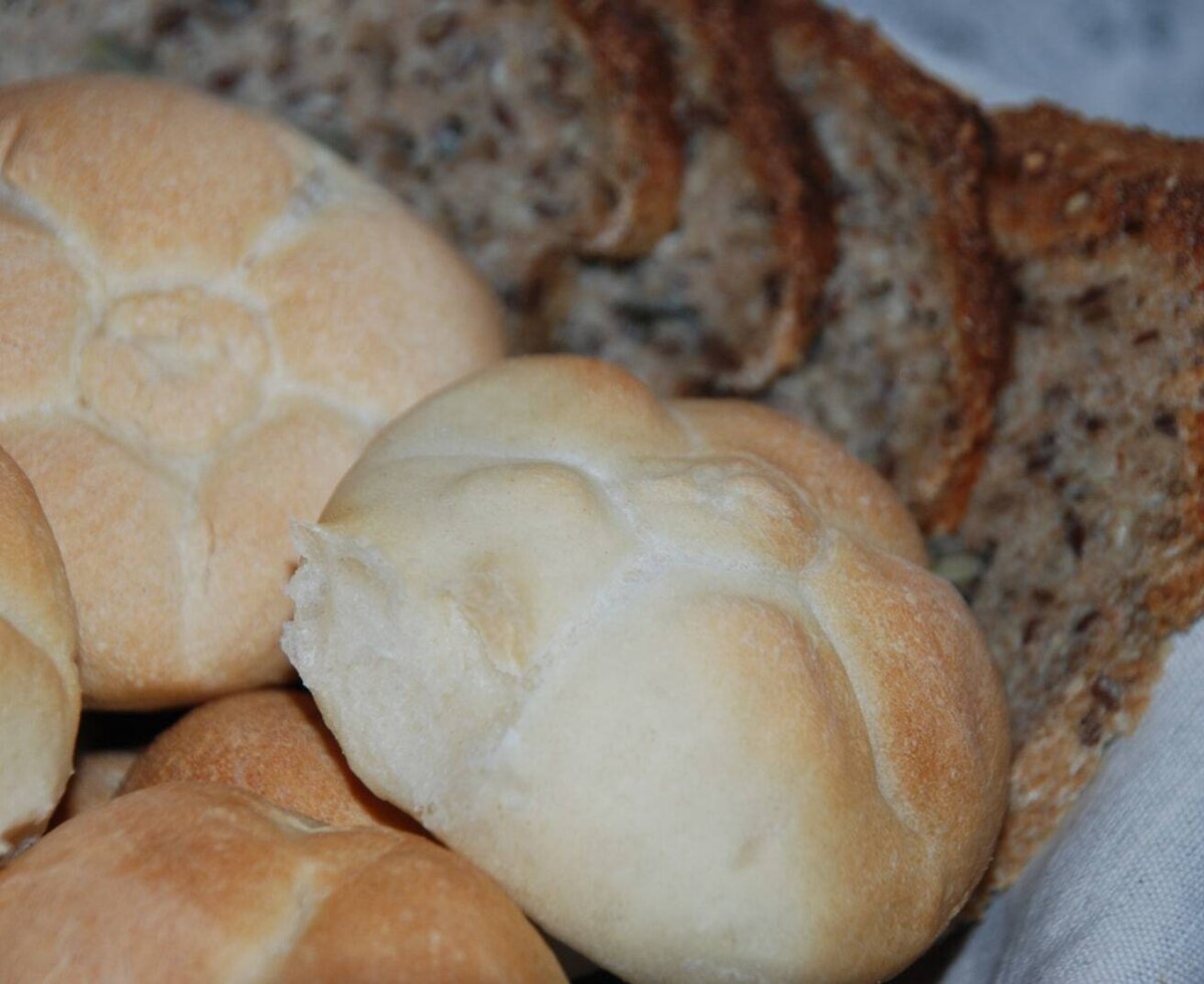 Homemade rolls in the bread basket
