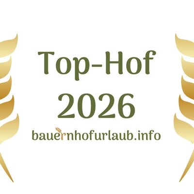 "Top-Hof 2026" award from bauernhofurlaub.info