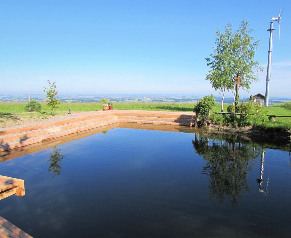 Swimming pond with panoramic view