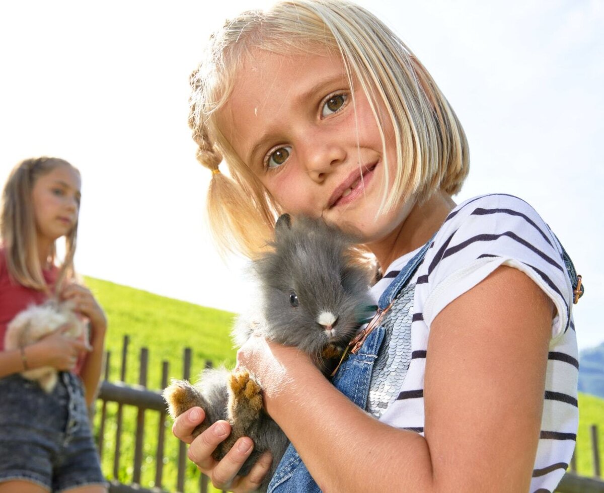 Guests can interact with rabbits and other farm animals at the Farm House.