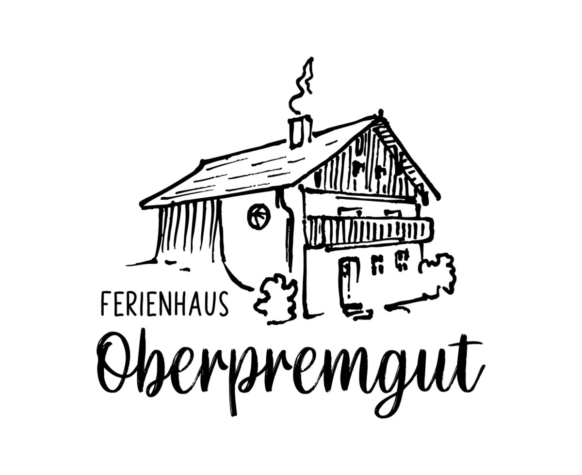 Logo for the Oberpremgut farmhouse, depicting a sketched traditional house.
