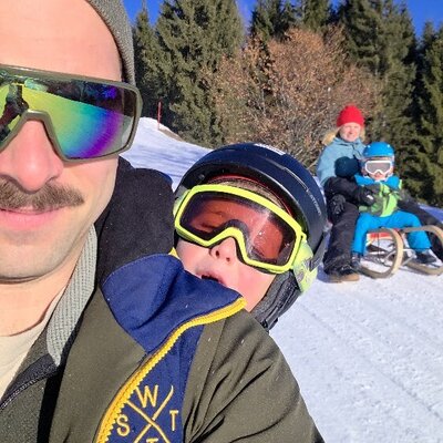 Fun-filled winter sledding for the whole family in the snowy landscape surrounding the farmhouse.