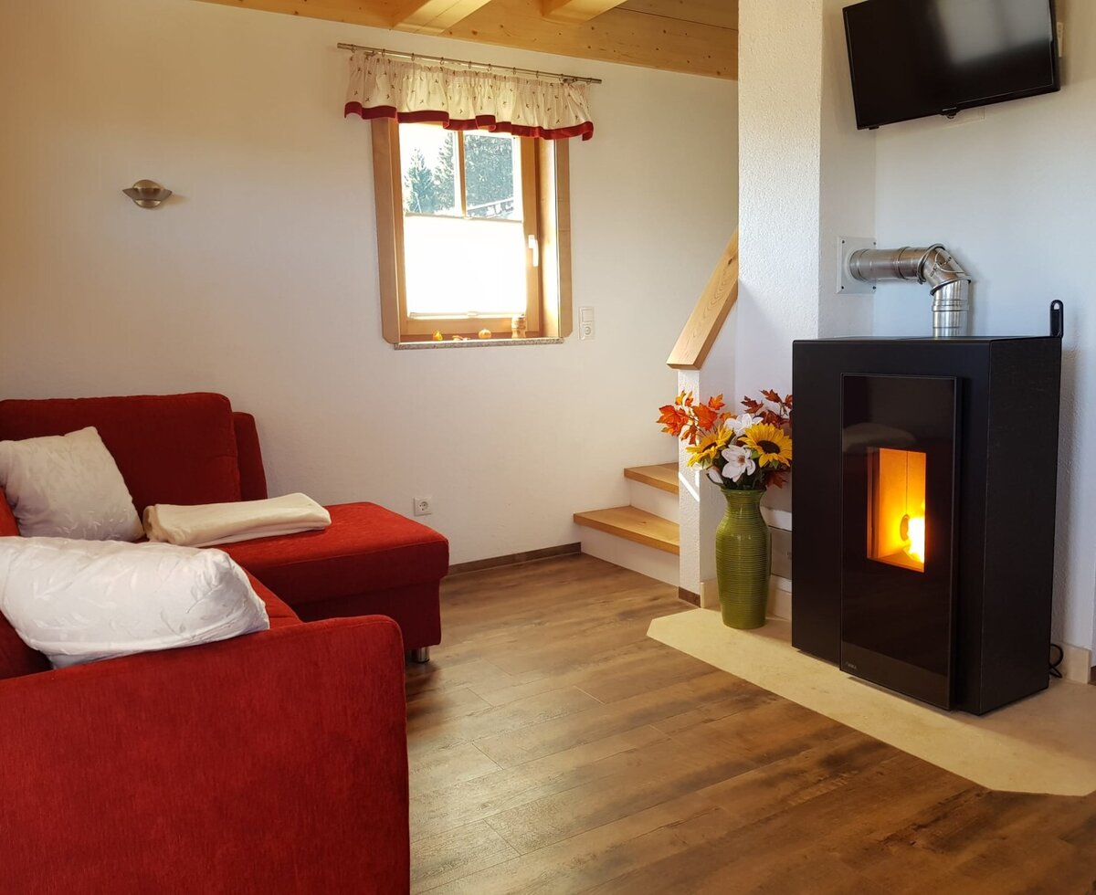 Living room with pellet stove