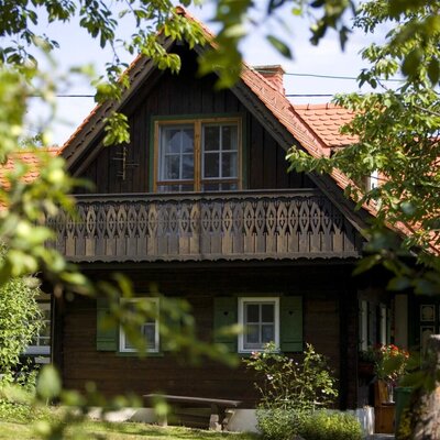 Hoamatl old farmhouse at Lormanberg Styrian thermal and volcanic region.