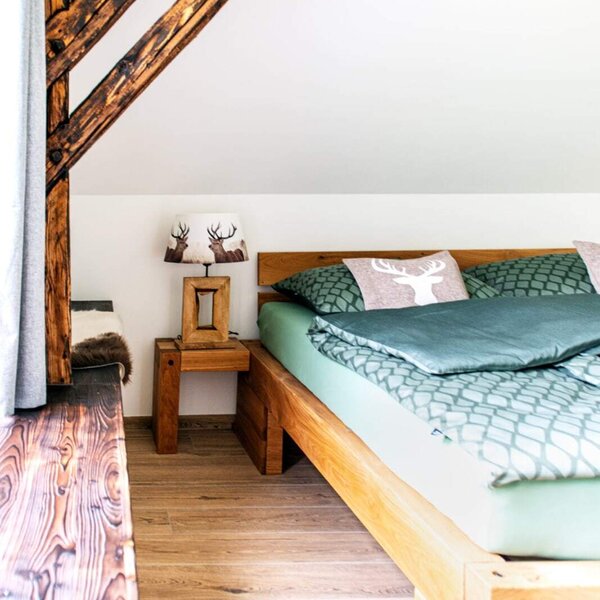 Solid wooden bed