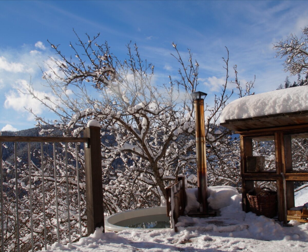 Hot tube in winter