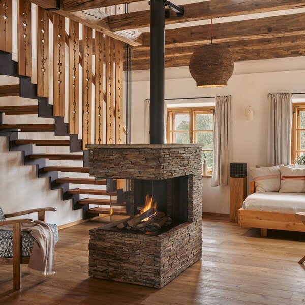 Franzl living room with fireplace Franzl living room with fireplace