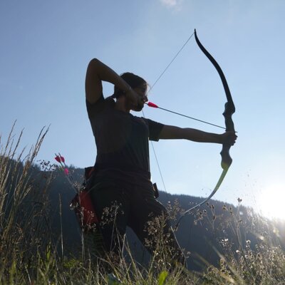 Exciting archery in the idyllic nature surrounding the farmhouse.