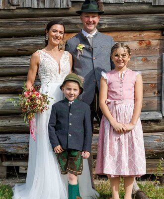 The Bachler family. Daniela and Bernd with Franziska and Vinzent