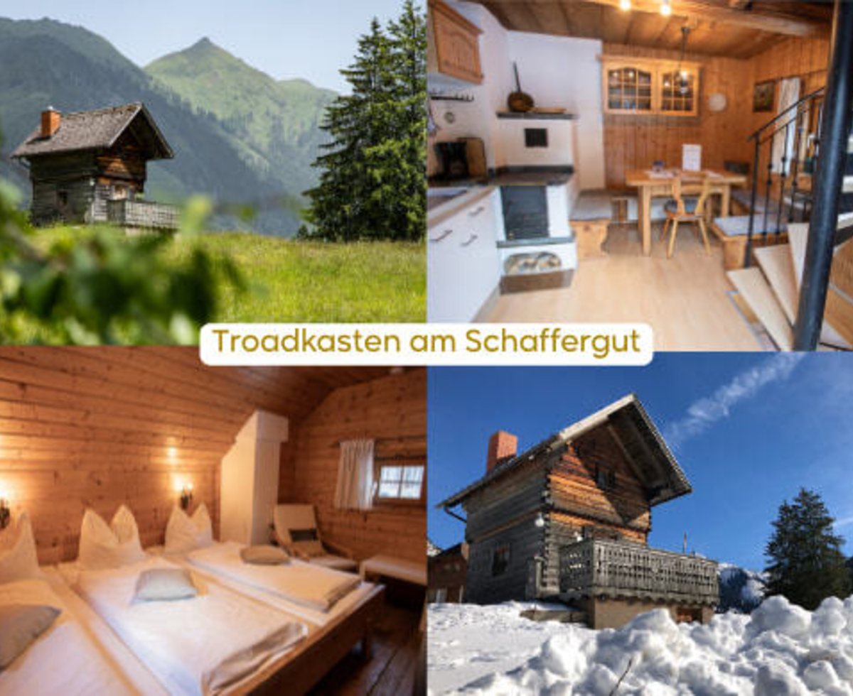 The Troadkasten am Schaffergut offers traditional wooden architecture in a mountainous landscape and comfortable interiors.