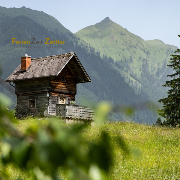 The Troadkasten on a meadow with mountains in the background.