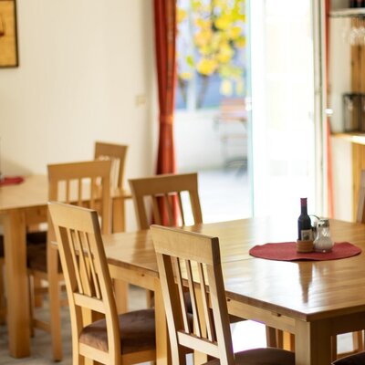 The breakfast room of the house, access to the terrace.