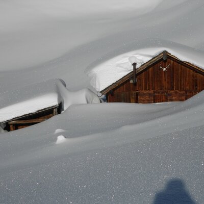 Snow on our alpine pasture!