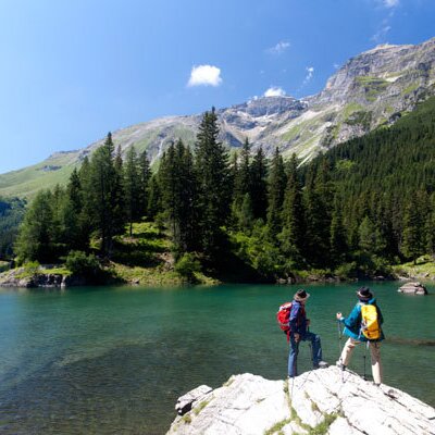 Obernberg Lake is one of the most popular hiking destinations in the area and captivates with its impressive natural scenery.