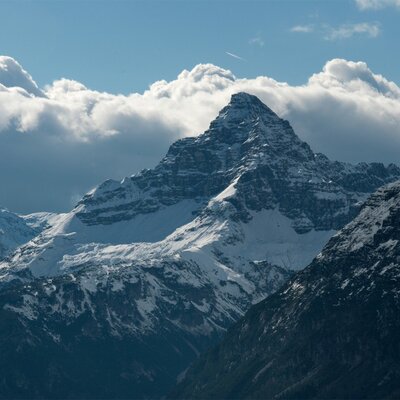 The imposing Hochvogel in winter