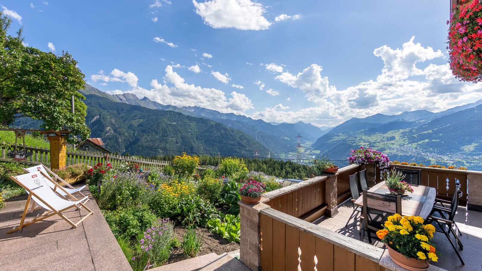 Biohof Inntalblick, please feel free to take a seat on the terrace.