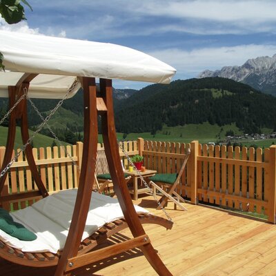 Viewing terrace with swing lounger