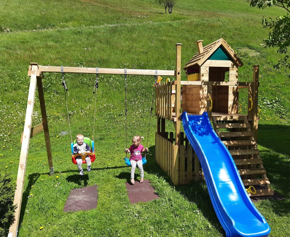 while swinging