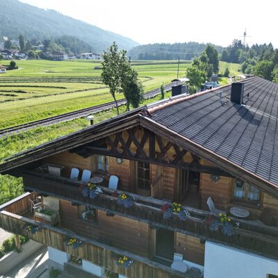 Our holiday apartments are located on the 2nd floor of our farmhouse with a beautiful balcony offering views.