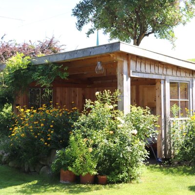 Barbecue area with outdoor seating