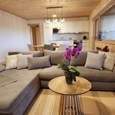 Spacious couch with enough room to feel comfortable