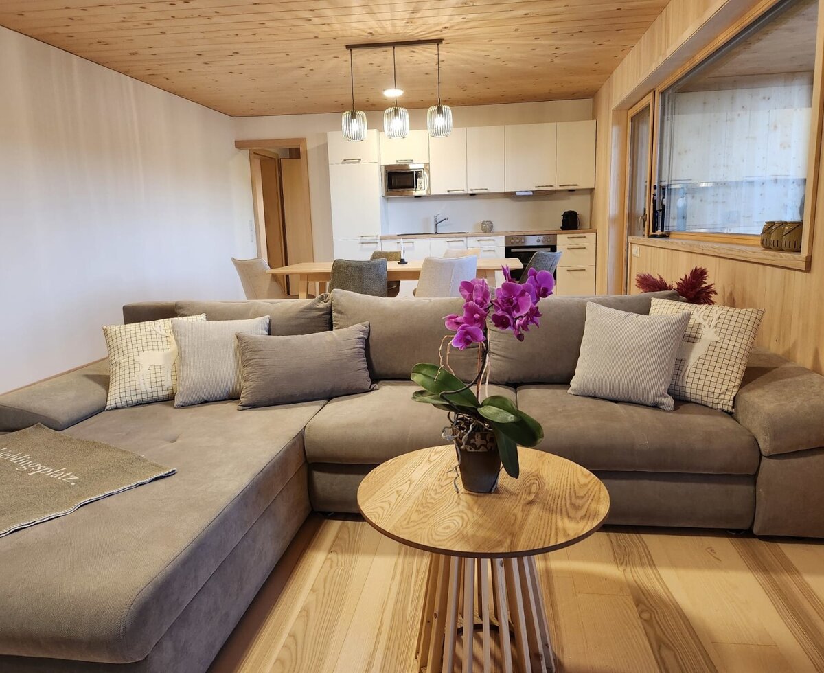 Spacious couch with enough room to feel comfortable