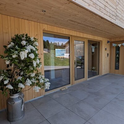 Our entrance area, lovingly crafted from Bregenzerwald wood.