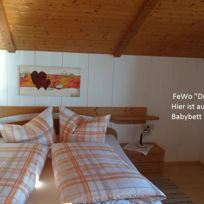 Space for a baby cot in the holiday flat.