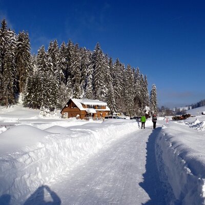 Winter hiking from our farm guarantees you a winter wonderland.